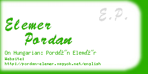 elemer pordan business card